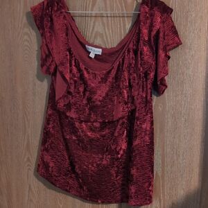 Knox Rose Red Ruffled Blouse